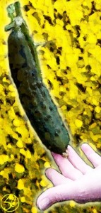 Hand and cucumber