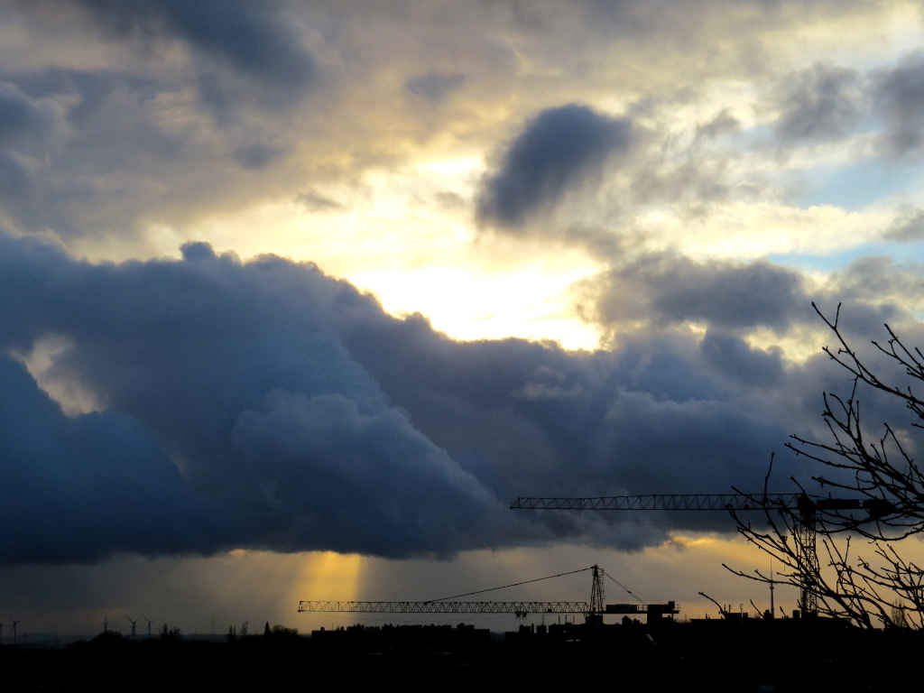 The sky over Brussels. Photo taken this afternoon from our livingroom window looking southwest.