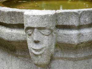 Birdbath or font in grounds of Erasmus House