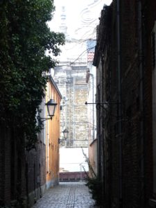 Mechelen, the Large Beguinage, the Beguine's church from Krankenstraat