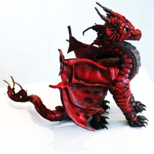 Dragon in red leather 