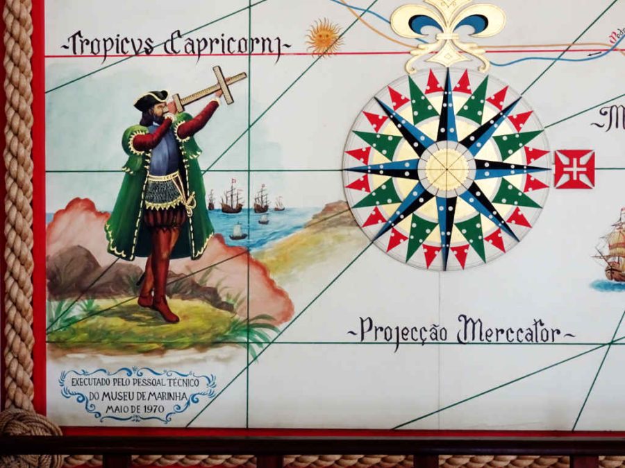 Tuesday - Museu de Marinha Belem Portuguese discoveries map detail 1 - navigator