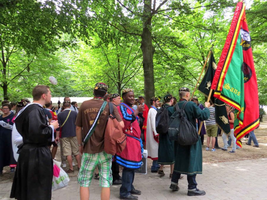 National holiday - The skull cap brigade lines up