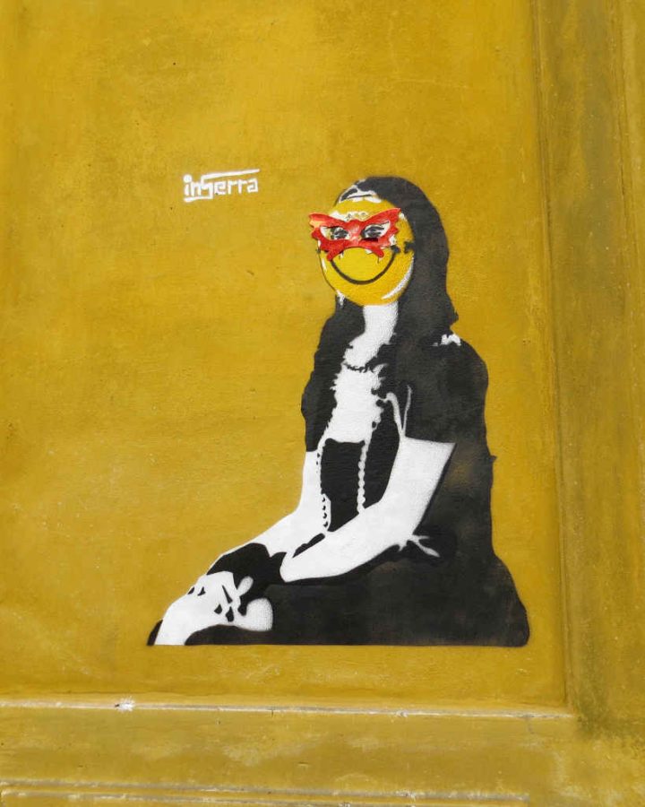 Graffiti Florence - Mona Lisa smile