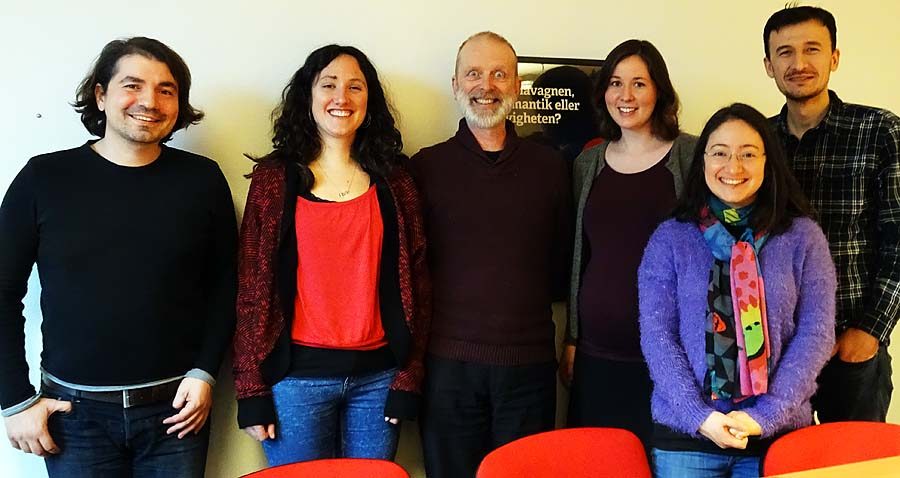 Start afresh: Gothenburg creative writing group 2018 - l to r Manos, Liza, Martin, Jessica, Sezgi, Adnan