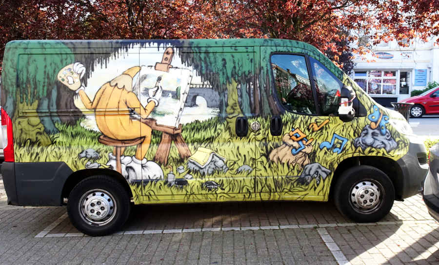 Brief return: Graffiti on a van