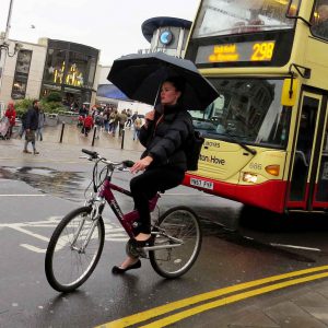 Brighton - Bicycling in the rain