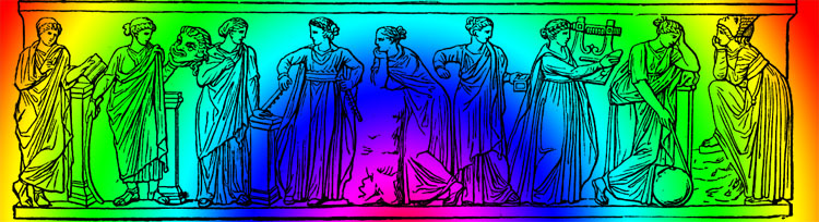 The nine muses, Clio to the extreme left