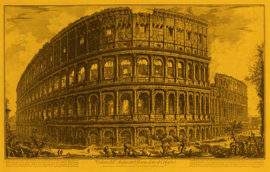 Liminal place: The Colosseum, an etching from a drawing by Giovanni Batista Piranesi 1757 (via Wikimedia Commons)