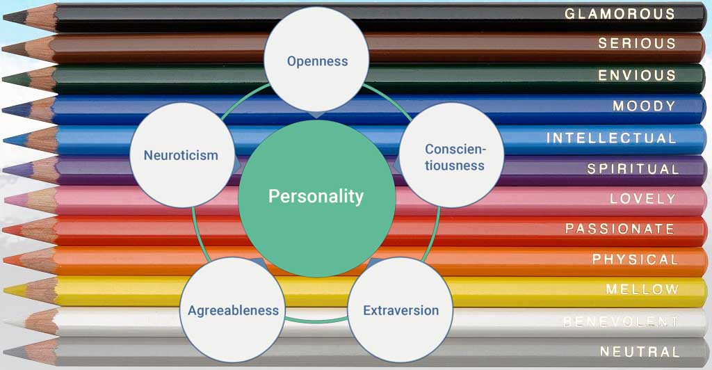 Graphic representation of the Big Five personality types