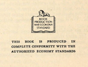 Book Production War Economy Standard statement: This Book is produced in complete conformity with the authorized economy standards