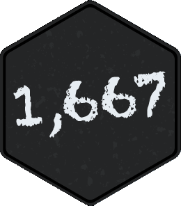 Postcember: NaNoWriMo badge of achievement for the first time I wrote 1667 words in one day.